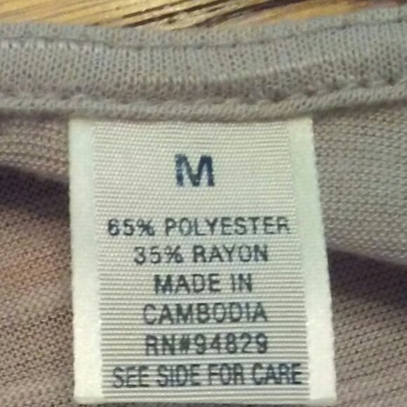 derek heart belted sheer light tan blouse  - medium - Picture 4 of 5